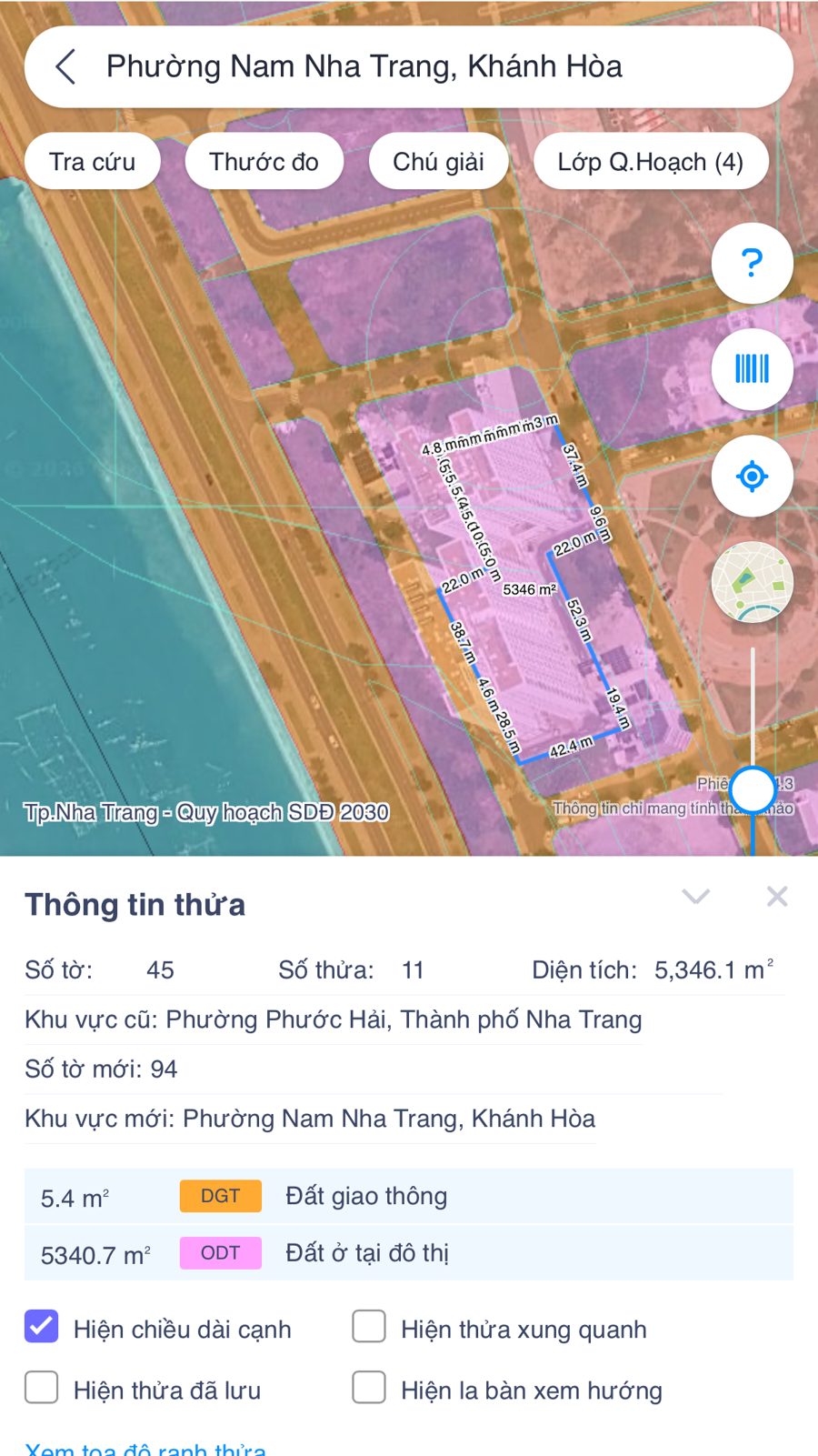 Lớp quy hoạch sử dụng đất 2030 ô đất SSH07: 5340,7 m2 đất ở tại đô thị ODT