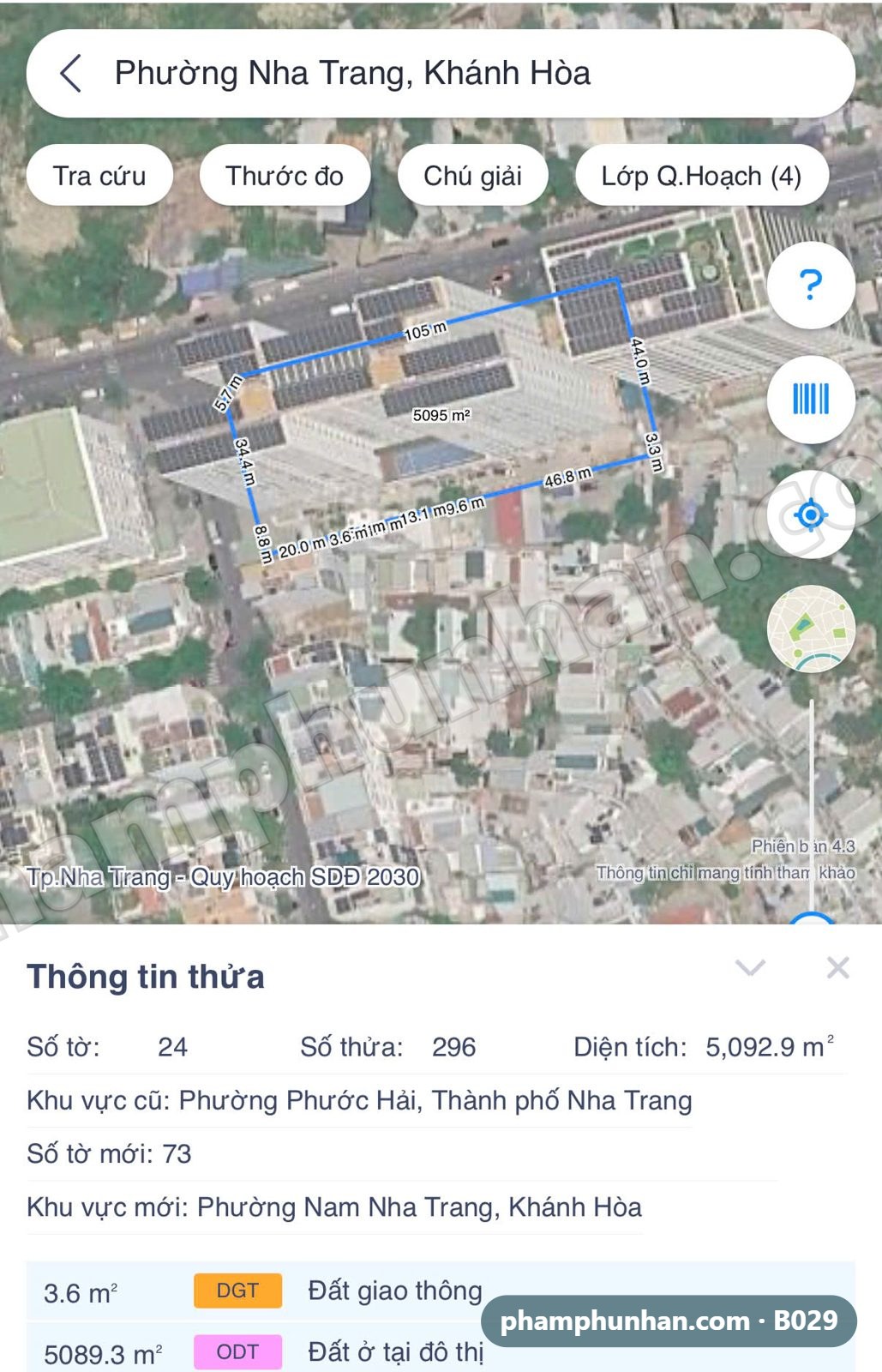 Ảnh vệ tinh ranh thửa 296 trùng khối chung cư CT2, sát đường Tố Hữu