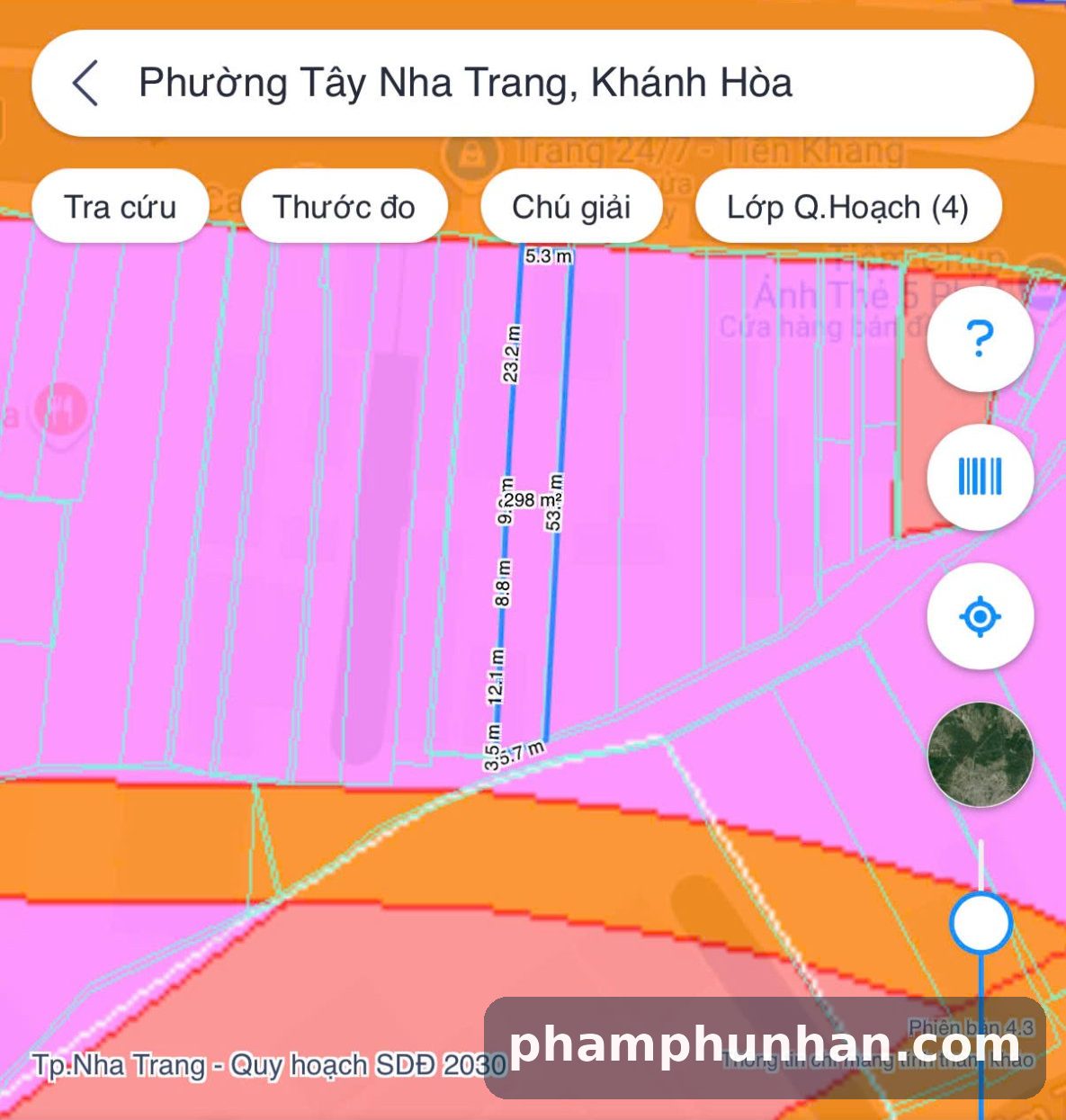 Bản đồ quy hoạch sử dụng đất 2030 tại vị trí thửa 283, sát đường 23 Tháng 10