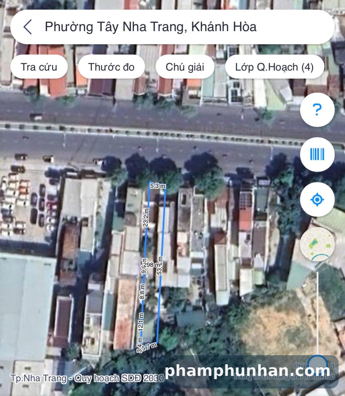 Ảnh vệ tinh ranh thửa 283, đất dài từ mặt đường 23 Tháng 10 vào phía sau