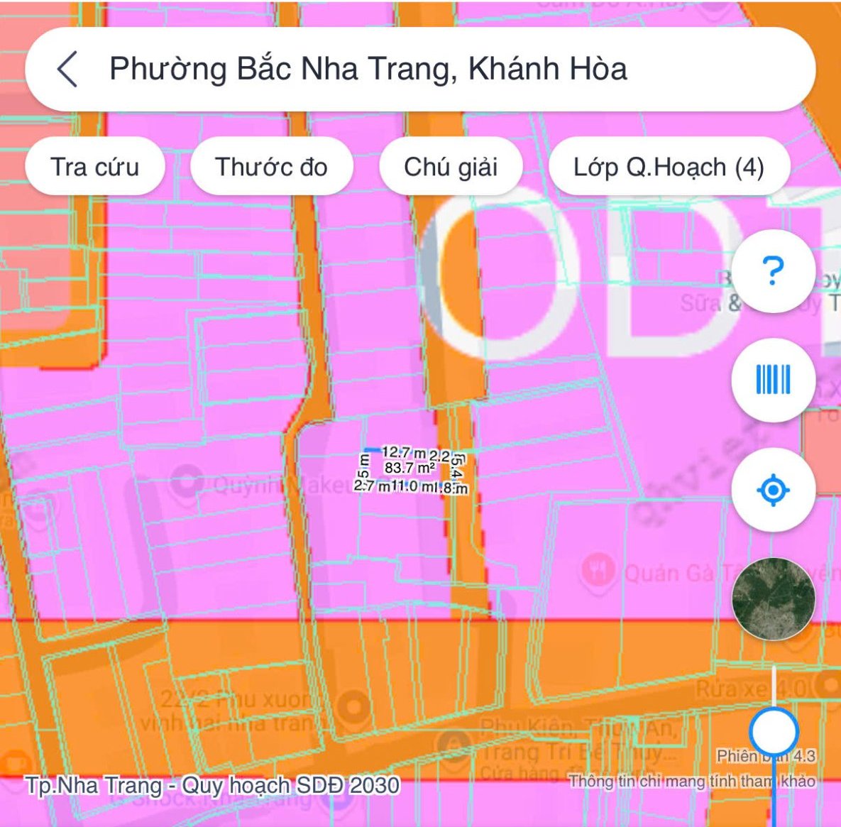 Thửa đất B037 trên bản đồ quy hoạch sử dụng đất 2030